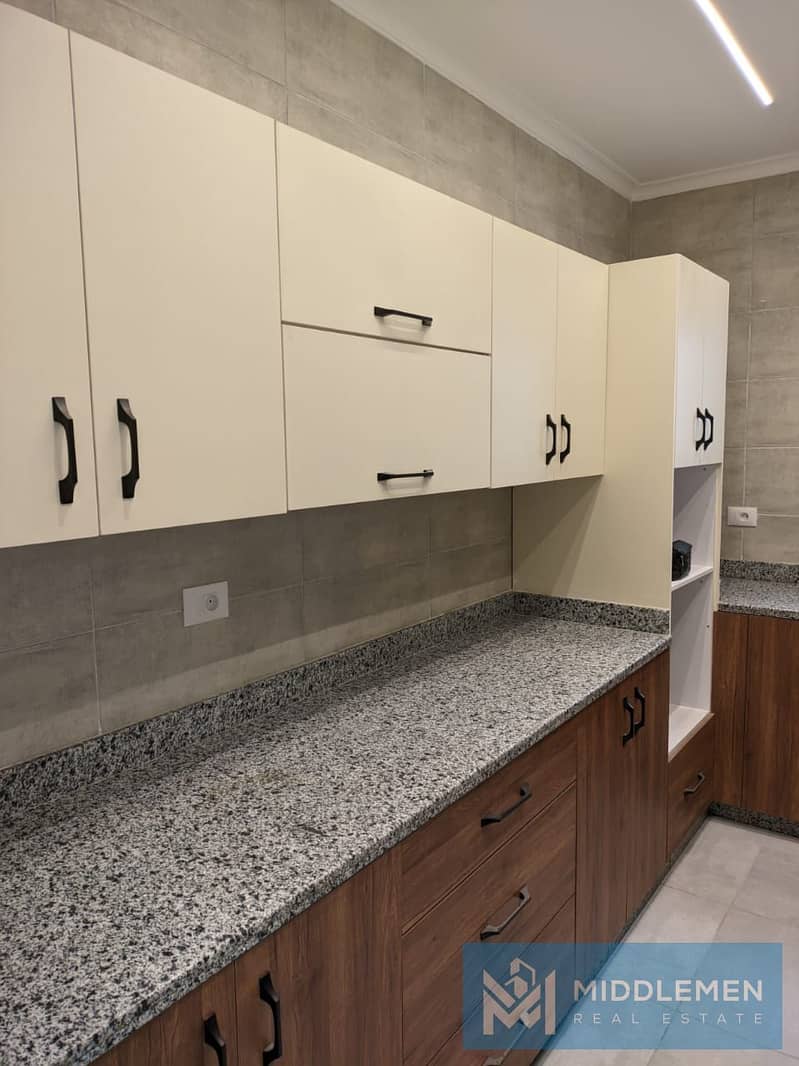 apartment 130m fully finished with kitchen cabinets , galleria moon valley 4