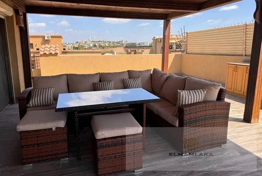 Penthouse, 300 square meters, furnished with appliances, in SODIC West, Casa compound, ultra-modern. 1