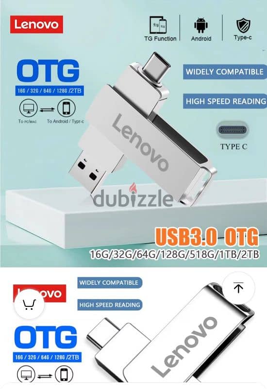 Lenovo Usb flash drive & Tybe C  2 terabyte 4