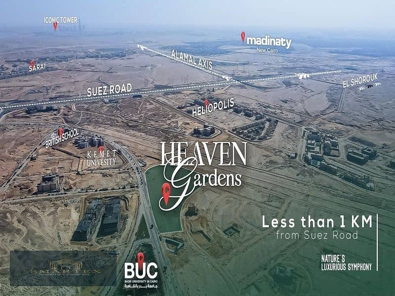 apartment for sale 181 sqm in heaven garden compound directly on suez road - very prime location 4