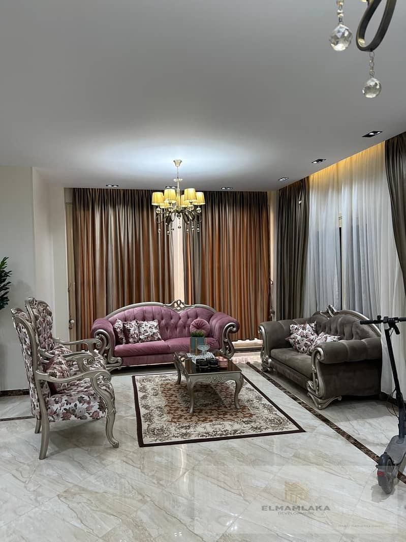 Villa in Al-Khamail Compound, Sheikh Zayed, in front of Hyper One. The villa is situated on a high hill, overlooking Sheikh Zayed and Arkan Plaza Mall 1