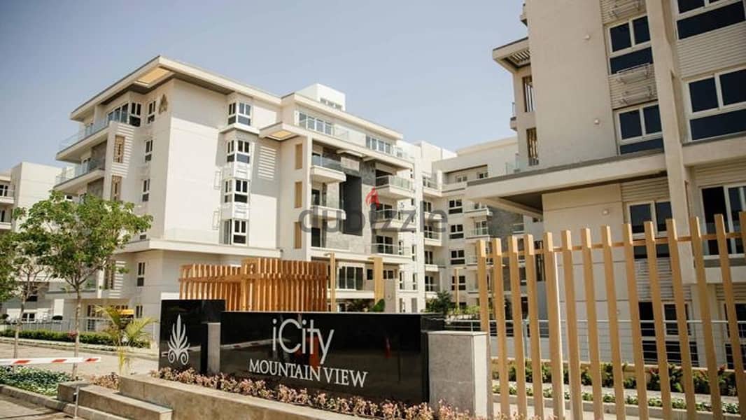 شقه 150م للبيع بموقع مميز ف Mountain View ICITY مطلوب 2M كاش 1