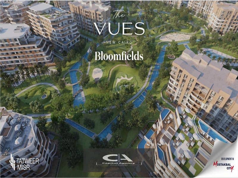 Save for a limited offer , 0% down payment and installments over 10 years, a two-bedroom apartment for sale in Bloomfields Compound in Mostakbal City 8