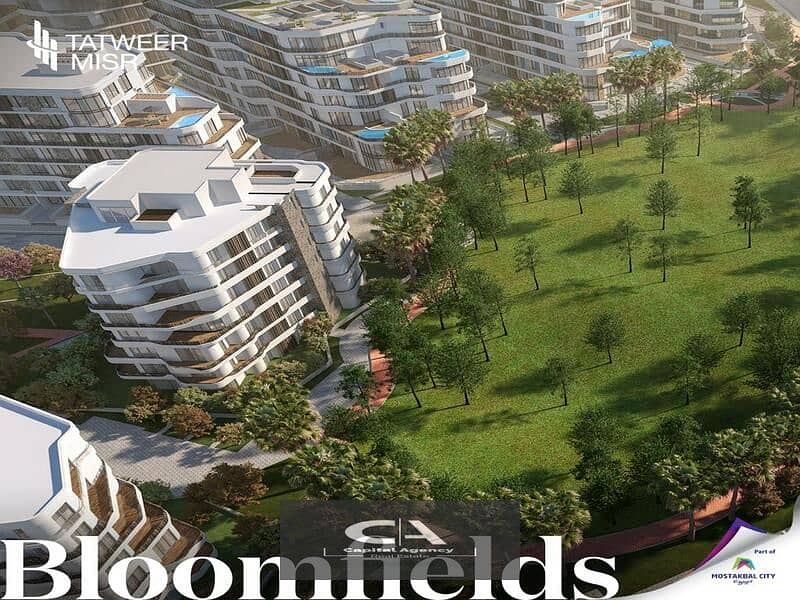 Save for a limited offer , 0% down payment and installments over 10 years, a two-bedroom apartment for sale in Bloomfields Compound in Mostakbal City 12