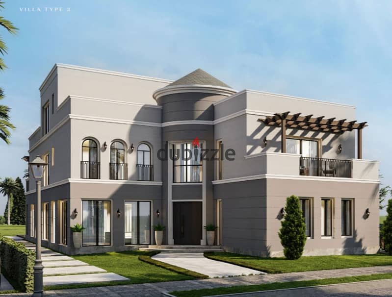 Own a villa with a landscape view in the heart of Sheikh Zayed, next to Dahshur Link, in installments over 8 years in GARDEN LAKES 5