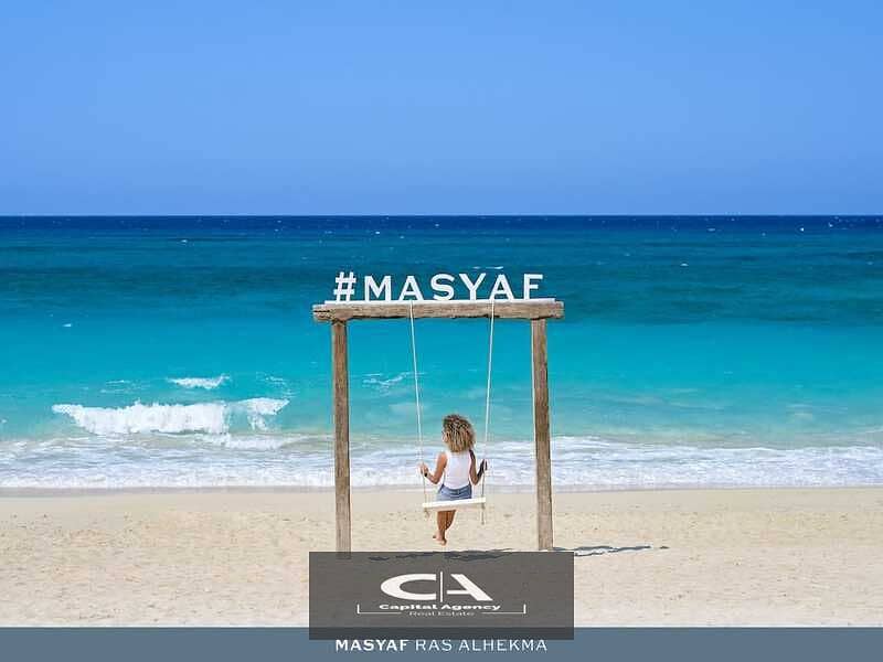 chalet first row on the lagoon, fully finished, in M ​​Square Masyaf, with a 5% down payment and a 40% cash discount 5