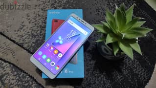 موبايل Infinix Hot 6 Pro بحالة محترمة جدا بالكرتونة والشاحن 0