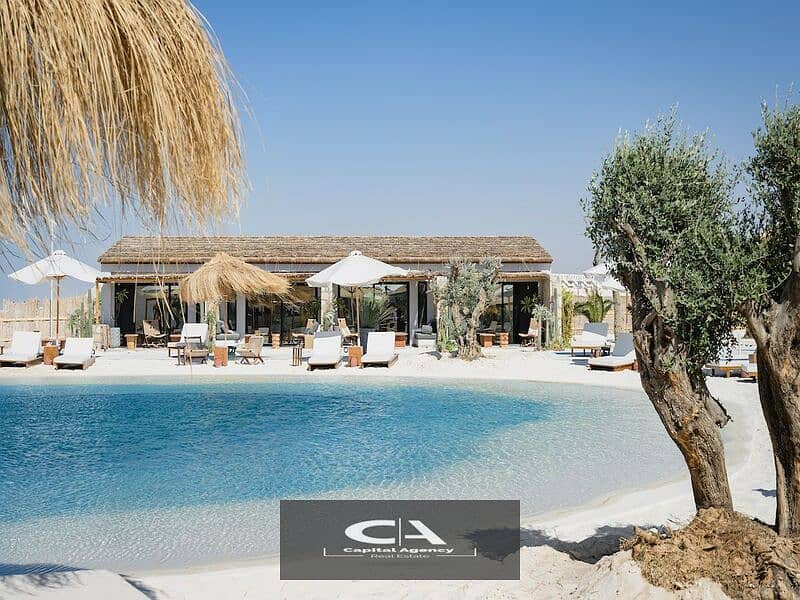 Chalet for sale with a private roof, first row on the lagoon, fully finished, in M ​​Square Resort, with a 5% down payment and a 35% cash discount | M 13