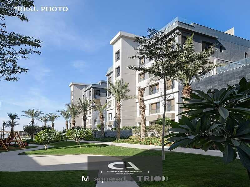 Apartment for sale in a garden in the heart of Golden Square, with a 5% down payment and equal installments in Trio Gardens with M Square | 35% cash d 17