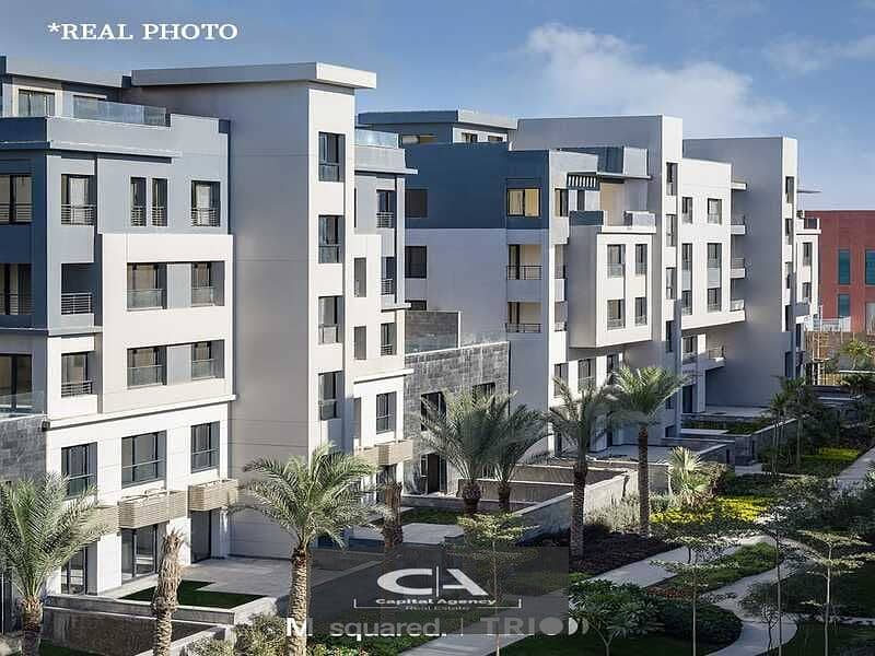 Apartment for sale in a garden in the heart of Golden Square, with a 5% down payment and equal installments in Trio Gardens with M Square | 35% cash d 18