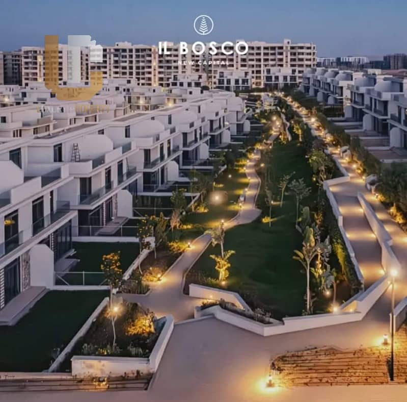 شقة بحديقة للبيع استلام فوري موقع مميز كمبوند البوسكو العاصمة الادارية لشركة مصر ايطاليا  Il Bosco City New capital by Misr Italia Properties 10