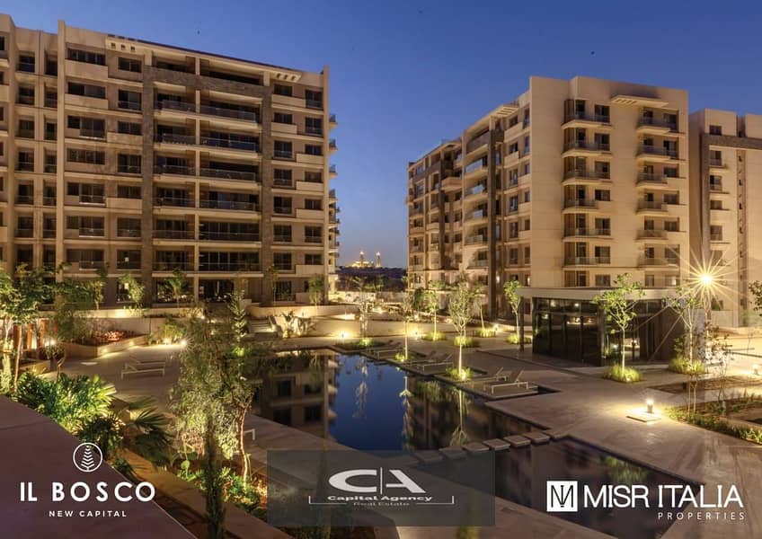 بمقدم 10% فقط استلم شقة بجاردن 60 متر في خلال سنة علي اطول فتره سداد في البوسكو العاصمه _ IL Bosco_ New Capital 3