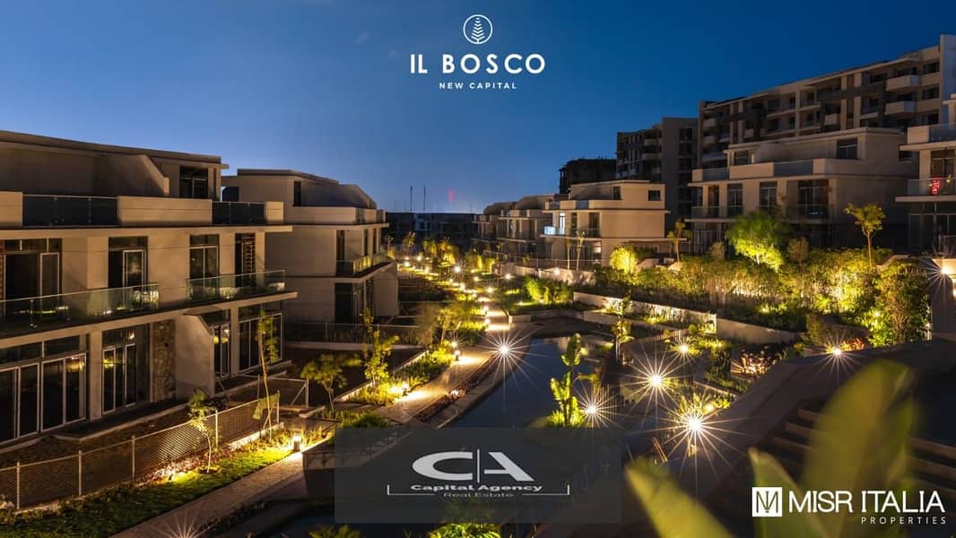 بمقدم 10% فقط استلم شقة بجاردن 60 متر في خلال سنة علي اطول فتره سداد في البوسكو العاصمه _ IL Bosco_ New Capital 4