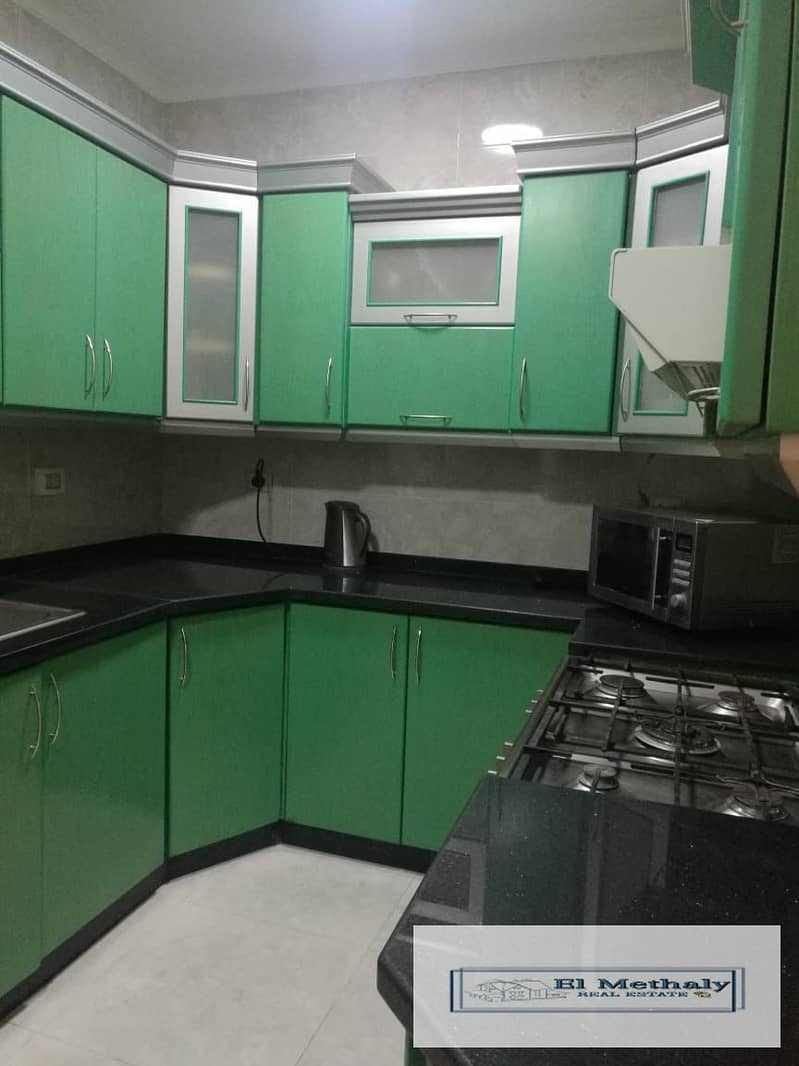 Apartment 131 meters for furnished rent in Al-Rehab City 8