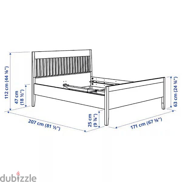 هيكل سرير ايكيا ابيض 160 3