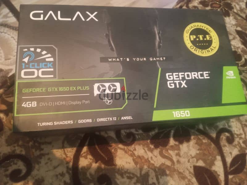 كارت شاشة ممتاز شخصي نيفيديا GTX 1650 4giga  DDR 6 5