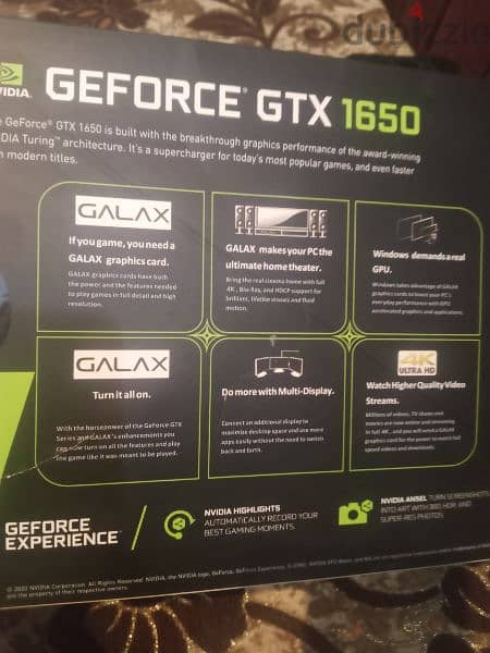 كارت شاشة ممتاز شخصي نيفيديا GTX 1650 4giga  DDR 6 7