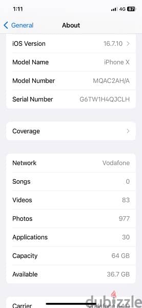 iphone x 64GB 82%BH 4