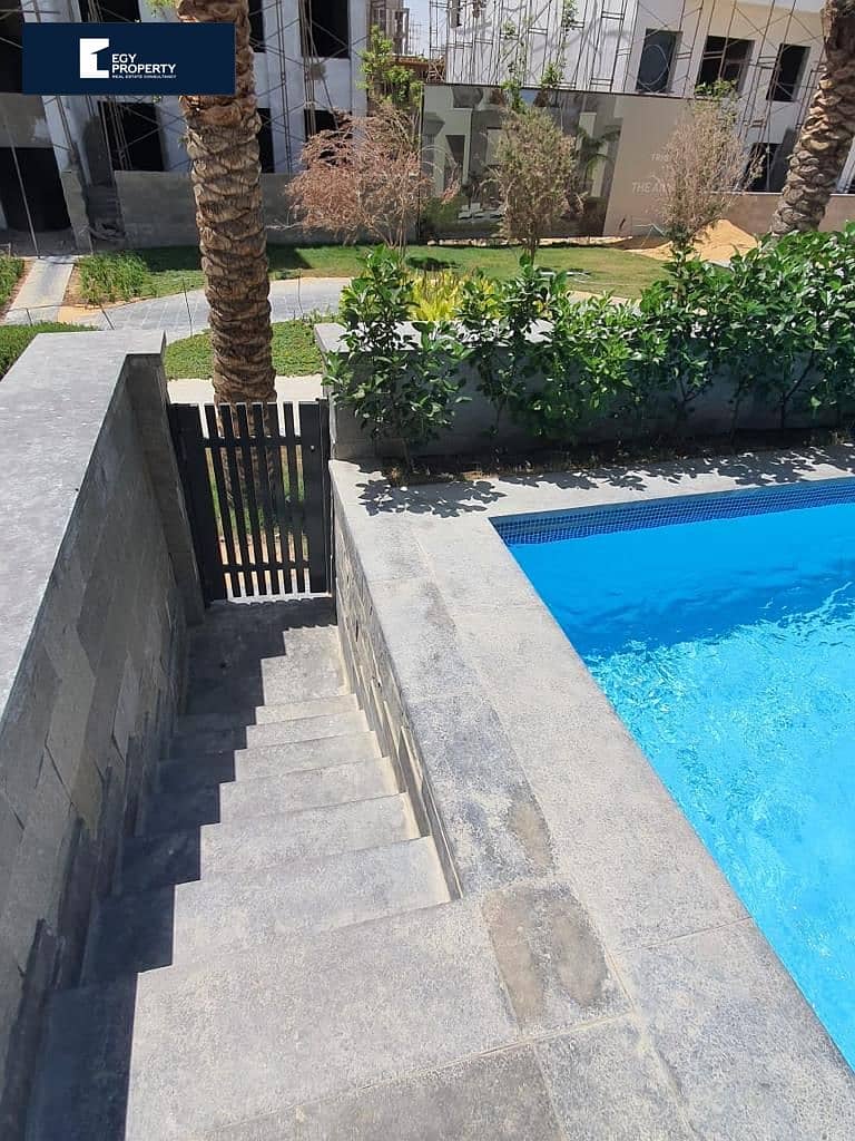 عاين دوبلكس بجاردن+Pool بالتقسيط 10 سنوات فى كمبوند تريو جاردنز - Trio gardens فى التجمع الخامس بسعر مميز 8