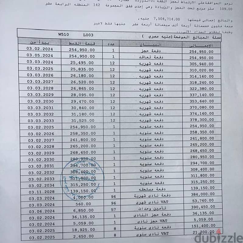 للبيع مساحه 107 B14   افضل مراحل مجموعه 142 جنب الخدمات مباشرة  1