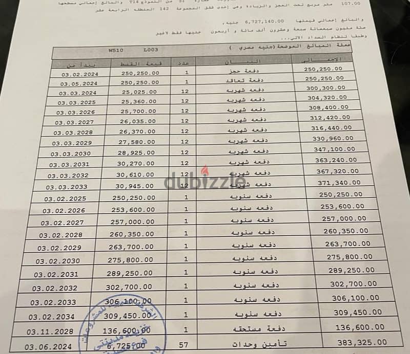 للبيع B14   مساحه 109م  افضل مراحل مجموعه 142 جنب الخدمات مباشرة 1