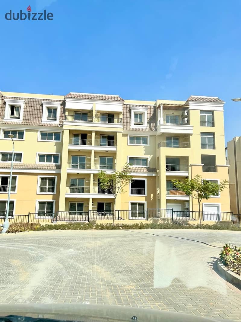 For sale, the best division, a 2-BR apartment, 113 m, with a direct view of the landscape in Sarai, next to Madinaty, with a down payment of 626K 0