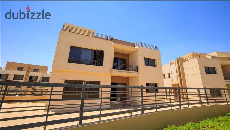 Immediate delivery: 240m villa + 240m garden in ALMA Compound, Sheikh Zayed, near Arkan Mall and opposite Americana Plaza. 4