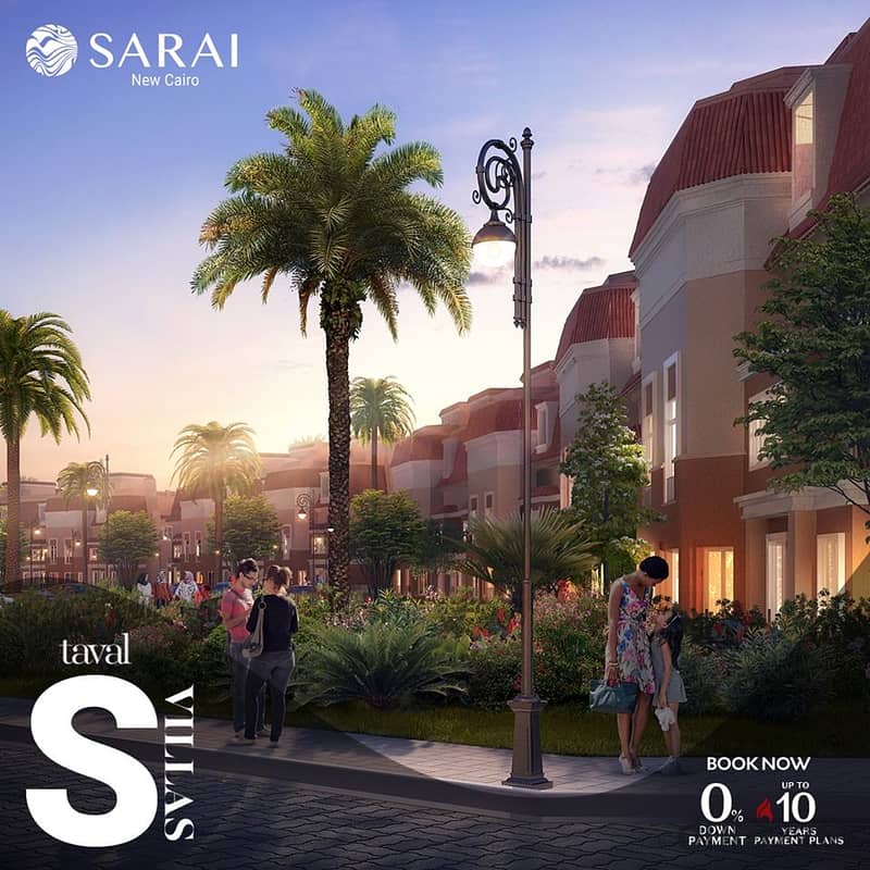 A 212 sqm villa at a snapshot price next to Madinaty, Crystal Lagoon, in Sarai Compound, in installments 11