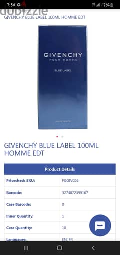 GIVENCHY BLUE LABEL original 100ml 0