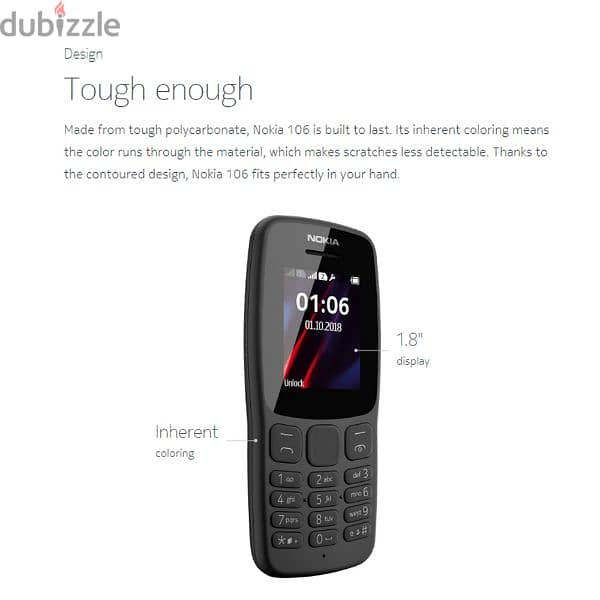 الهاتف هو Nokia 106. 1