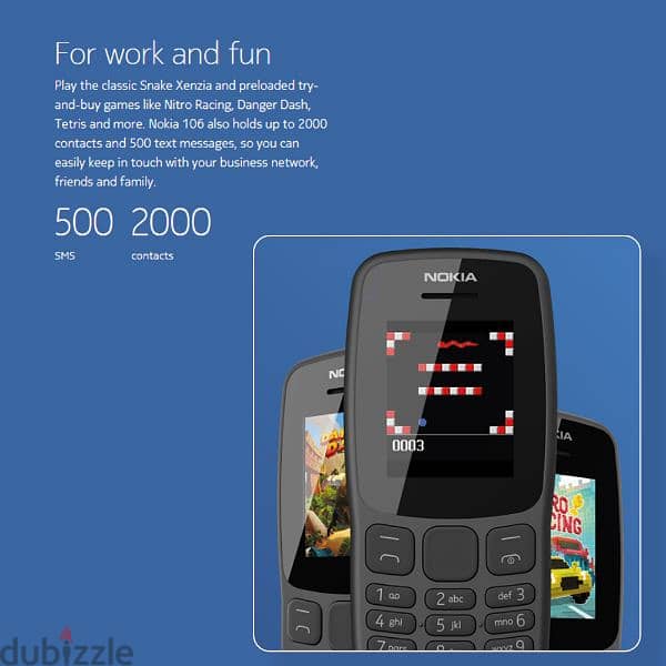 الهاتف هو Nokia 106. 4