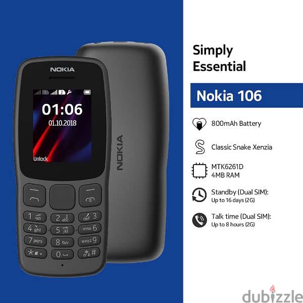 الهاتف هو Nokia 106. 19