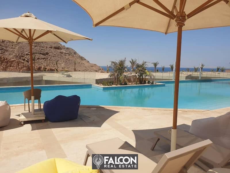 Fully finished chalet with a wonderful view on the lagoon in Monte Galala village, Ain Sokhna, without down payment and installments over 10 years wit 3