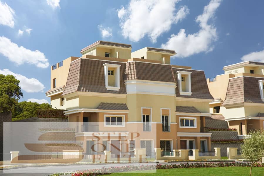 Villa 206m + ground floor with garden + private roof for sale with a 42% cash discount on Suez Road near Mountain View 8