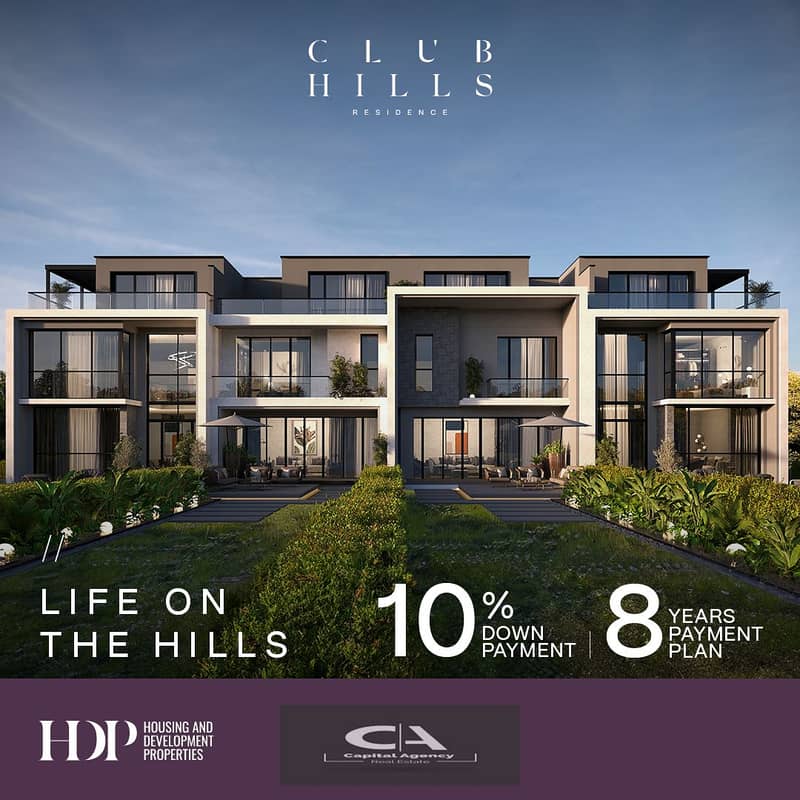 Apartment for sale in Club Hills Residence Compound, 6th of October - Only 10% down payment next to Palm Hills October 1