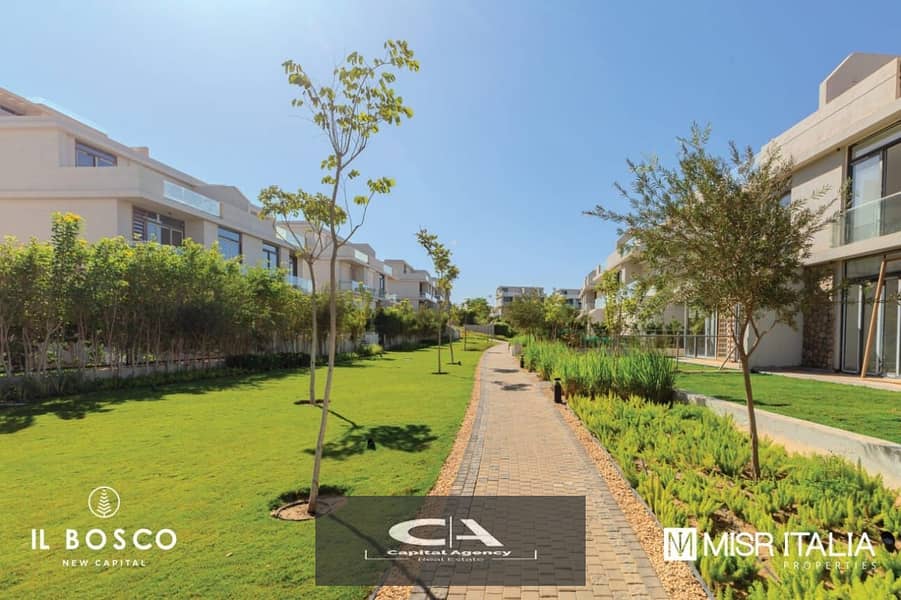 Own an apartment without down payment with a private garden of 34  m. _ Delivery in 6 months with the longest payment period in IL Bosco _ New Capital 1