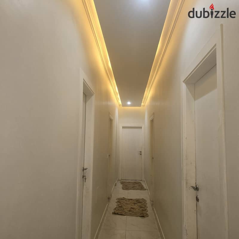 Apartement for sale 140m+90m garden,in the best location in shrorouk city, three in front of royal hospital ,the fouth district, adjacent to the first 3