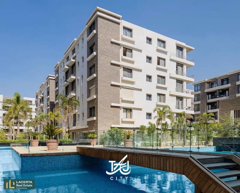 With the cash discount, you will own your apartment at half the price, a 132-meter apartment in Taj City Compound in front of the airport direct 5