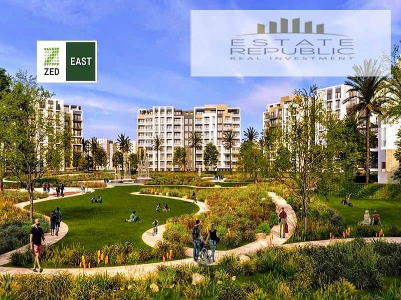 Apartment For Sale  With Lowest Downpayment on Market and prime location in Zed East Ora - New Cairo 2