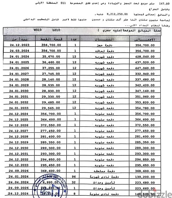 للبيع شقه 147 متر في مدينة نور المميزه حجز قديم واعلى تميز في المجموعه 1