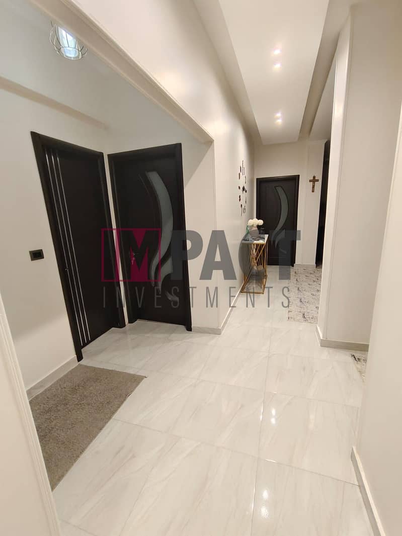 175 square meter apartment, front, ultra super deluxe finishing, in a prime location in El Shorouk 3