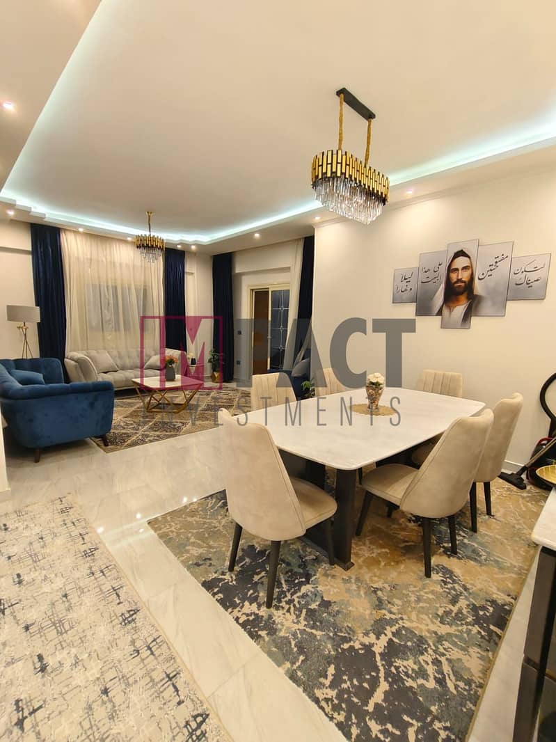 175 square meter apartment, front, ultra super deluxe finishing, in a prime location in El Shorouk 6