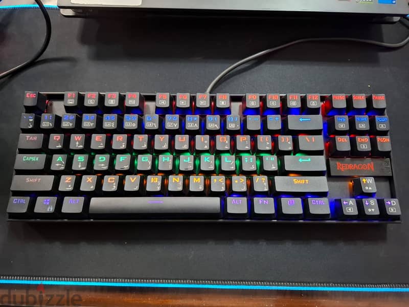 Redragon K552 Rainbow Blue Switch + Arabic 0