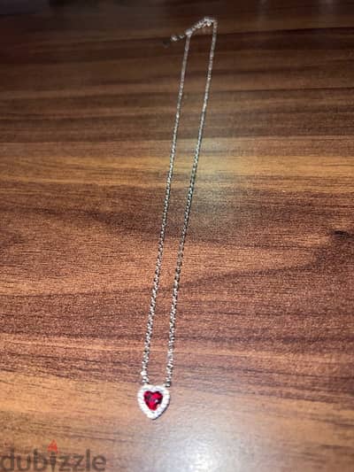 925 Silver red heart necklace without box