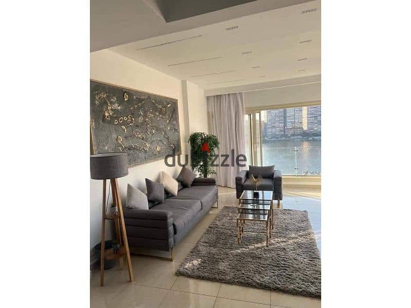 With the highest investment return, a hotel studio for sale with furnishings, air conditioners, and appliances on Maadi Corniche, Du Nile Rustic Tower 7