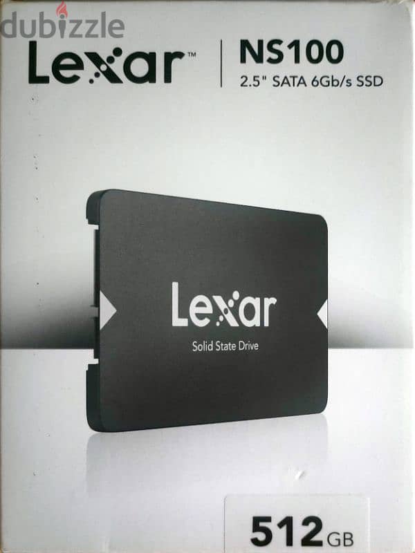 هارد Lexar 512 SSD  SATA 6Gb/s وتم فتحه ولم يستعمل والهيلث بتاعته 100% 0