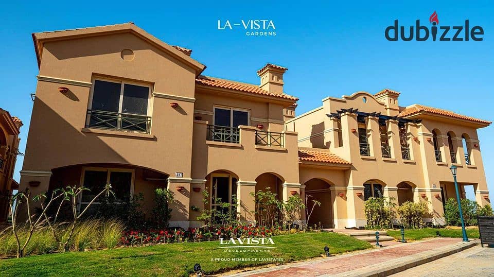 Chalet for sale, immediate receipt, ground floor, finished garden, with sea view, directly in La Vista Gardens, Ain Sokhna 1