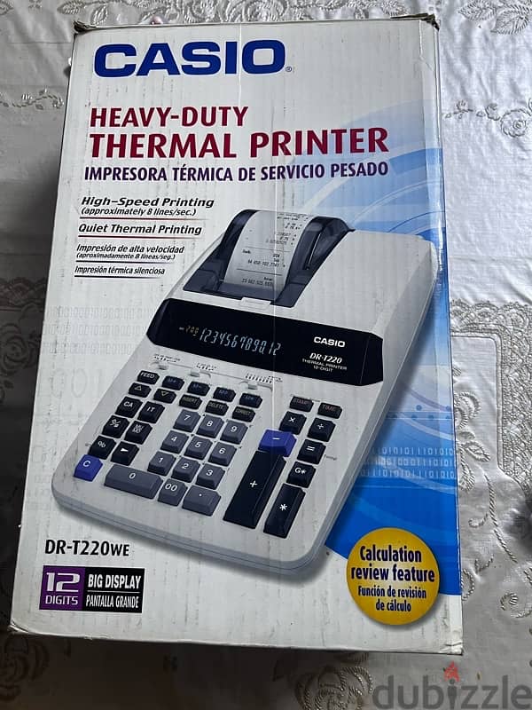 Casio DR-T220 Thermal Print Calculator 12 Digit 1