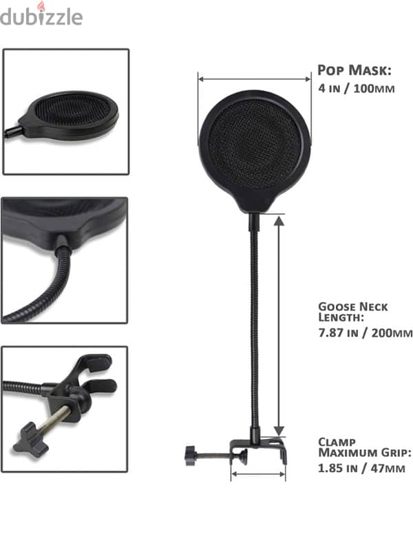 Microphone pop filter (4 Inch 3 Layers), Professional بوب فلتر 0