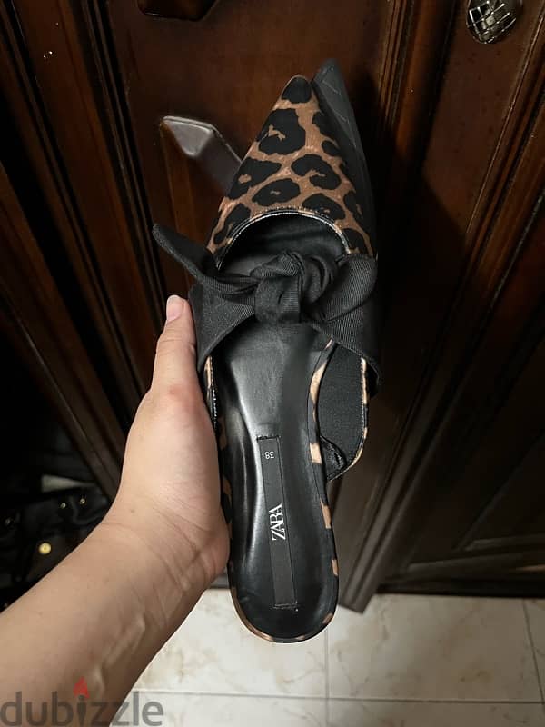 leopard printed zara slipper 3